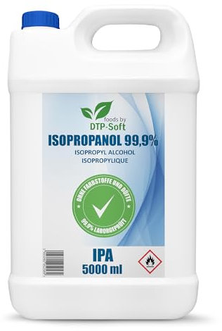 Isopropanol 99,9% | 5 Liter Reiniger | Hochprozentiger Isopropylalkohol | IPA Fettlöser Entfetter | IPA Reinigungsalkohol für Haushalt, Elektronik Auto, Lack | Isopropylalkohol reinigt & entfettet