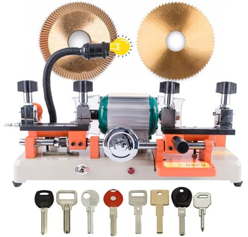 HDaspijh 120W Horizontal Key Cutting Machine(238BS), Multifunctional Double Head Key Copy Machine, Hand Wheel Key Copy Tool, For Door and Car Lock Key Copy Duplicating Equipment