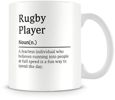 Behind The Glass - Rugby Player Definition - Funny Mug for a Union or League Player | Mug for a Teammate, Ceramic, 11fl.oz.
