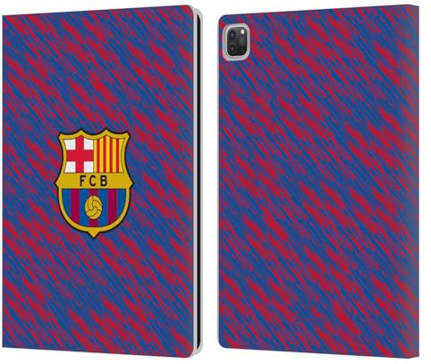 Head Case Designs Offizielle FC Barcelona Panne Wappen Muster Leder Brieftaschen Handyhülle Hülle Huelle kompatibel mit Apple iPad Pro 13 M4 2024