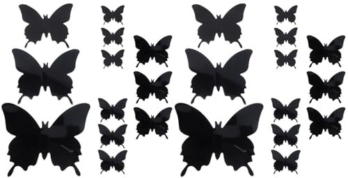 Alipis Pz Adesivo Murale Farfalla Nera Mestiere Di Farfalla Decorazione Murale Farfalla PVC 3D Decalcomanie Da Muro Per La Camera Da Letto Adesivi Adesivi Murali Farfalla 3d Black