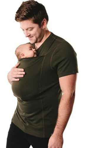 RTHLEQIEE Homme T-Shirt Kangaroo Chemise Femme T-Shirt À Manches Courtes Shirt Kangaroo Elastique Confort Papa Shirts Vêtements De Mère(Men green,M)