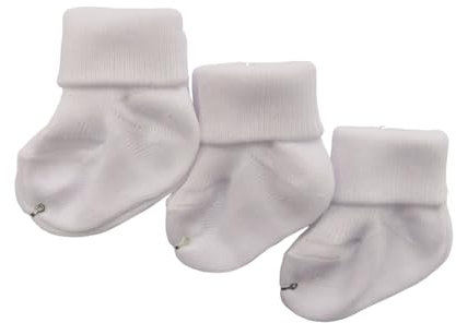Bel Piccino Calzini Neonato in 100% Cotone Caldo. 3 paia di Calze bimbo 0-12 mesi Made in Italy. (IT, Età, 6 mesi, 9 mesi, Bianco)