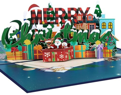 GREETING ART Weihnachtskarten, Pop Up Karte Weihnachten, Karten Weihnachten, Weihnachtskarte Pop Up, Geschenk für Weihnachten, Chrismas Geschenkkarte