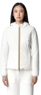 K-Way Veste d'hiver pour femme de marque, modèle Lily St Warm Double K6128TW, fabriquée en synthétique., Blanc réversible noir, XL