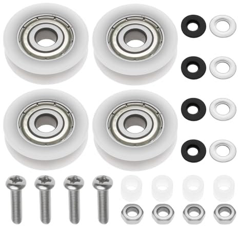 ECSiNG 4 Set Greenhouse Sliding Door Wheel 21MM Greenhouse Door Wheels Nylon Replacement Kit with Bolts and Nuts Shower Door Rollers Glass Roller Replacement