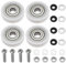 ECSiNG 4er-Set Gewächshaus-Schiebetür-Räder, 21 mm, Nylon-Ersatz-Set mit Schrauben und Muttern, Duschtürrollen, Glasrollen-Ersatz