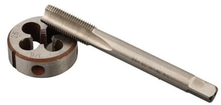 Maschio a macchina e filiera tonda UNS 3/8-26 in acciaio rapido, set di maschi e filiere UNS, maschio e filiera tonda 2 pezzi