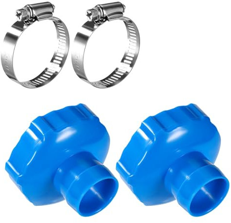 Lyreh 2pcs Adaptateur B de Tuyau pour Écumoire de Surface avec Collier de Serrage, Adaptateur B de Tuyau pour Écumoire de Piscine Compatible avec Intex Pièces de Piscine 28000E 28335EH 28337EH 28341WA
