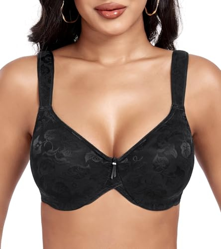 DotVol Women's Non Padded Underwire Minimiser Comfortable Supportive Full Coverage Everyday Bra