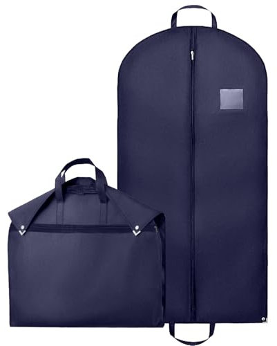 Borsa Porta Abiti da Viaggio Personalizzabile Made in Italy - 100 x 60cm, Antitarme con Cerniera, Copriabiti Antipolvere per Uomo e Donna, Custodia Abito con Vano Porta Camicia (Blu, 2)