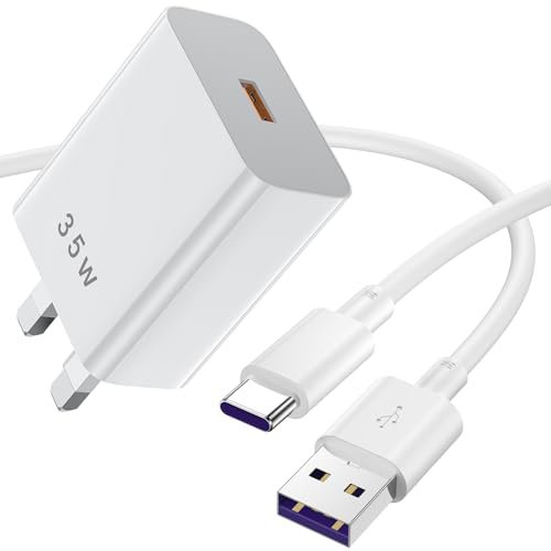 35W Fast Charger Plug for Honor X6b 200 400 90 Magic6 Lite, ACAGET SuperCharge Power Adapter UK, 5A/1M USB to USB C Cable USB Wall Plug for HONOR 200 90 Smart X7b X6a Pad X9 X9a 8 70 Lite X6c X7c X8c