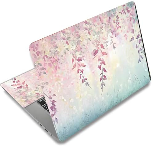 SUPERDANT Laptop Skin Schutzfolie Laptop Skin Aufkleber Kunstschutz Universeller Wiederverwendbarer Notebook Skins Aufkleber Passend Laptops Folie Für 12-15.6 Zoll Lila Zweige Und Ranken