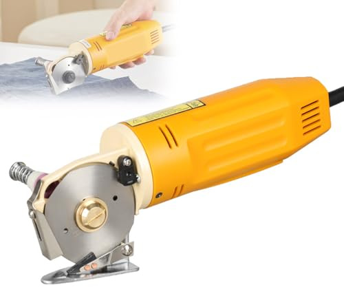 OSPSHPG Electric Rotary Fabric Cutter, Fabric Cutting Scissors with Safety Protection Device, 2000rpm & 30mm Cutting Thickness, Built-in Knife Sharpener, for Leather Fleece Knitted Fabric Linen