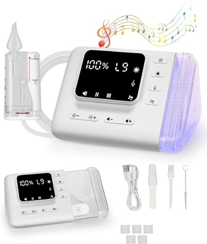 PAHTTO Nasensauger Baby Elektrisch, mit 9 Saugstärken, Musik und Licht, Nasen Staubsauger wiederaufladbar Nasensekretsauger Baby Staubsauger wiederaufladbar