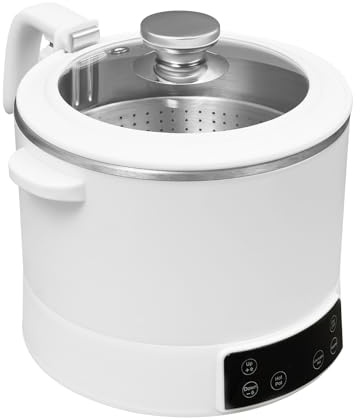 Cuiseur à riz à faible teneur en sucre, 1200 W, électrique, multifonction, 3 l, pour 1 à 3 personnes, avec cuillère et verre doseur (blanc)