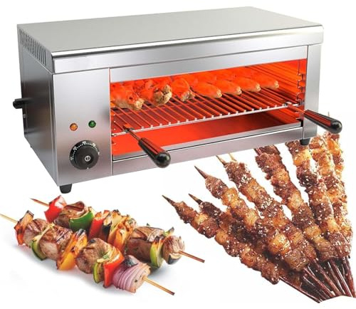 Salamander Grill Elektrisch (Pizza Ofen, Lahmacun Ofen) - 2000W, 30L, 4 Ebenen, Thermostat-Genauigkeit, Raucharme Technik, Für Knusprige Ergebnisse
