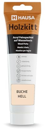 Hausa Mastic bois de hêtre clair 250 g Mastic pour bois de hêtre clair Mastic pour réparer les dommages causés par le bois Prêt à l'emploi Excellent pouvoir de remplissage séchage