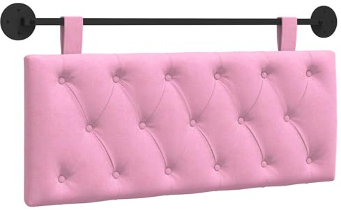 vidaXL Hängendes Kopfteil Rosa Stoff, Moderner rechteckiger Wandkopfteilen, gehängtes gepolstertes Design, gemütliche Rückenlehne für Schlichte Schlafzimmerdekoration
