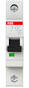 ABB 2 cds271001r0205 Système Pro M Compact Disjoncteur miniature, pôle unique, de type B, 20 A Courant nominal, 88 mm H x 17,5 mm W x 69 mm D
