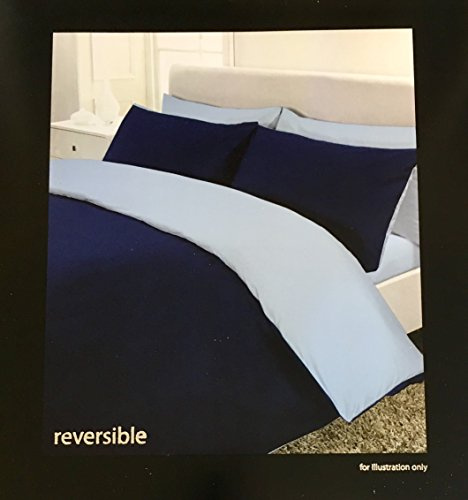 Rapport 180TC Percale Reversible Quilt Cover, Polyester-Cotton, Blue/Navy, Double, 200 x 200 x 1 cm