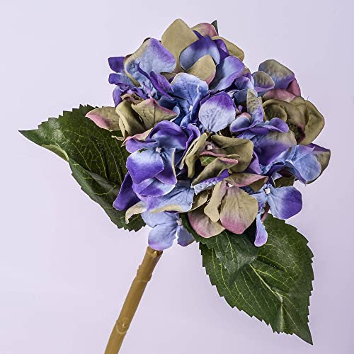 artplants.de Kunstblume Hortensie Gabriella, blau-grün, 50cm, Ø18cm - Kunsthortensie
