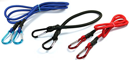 K&B Vertrieb Gepäckspanner 3 Stück mit Karabiner Spanngummi Spanngurt Gummiseil Lastengurt 364