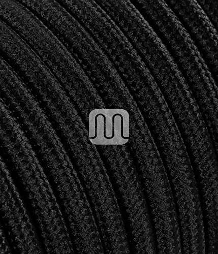 Elektrische Kabel in farbigem Stoff beschichtet. Made in Italy! 3 Metri 3x0, 75 Farbe: Schwarz