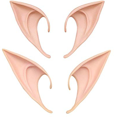MAKFORT 2 Paar Elfenohren Spitzohren Latex Ohren für Erwachsene Cosplay Halloween Karneval Fasching