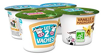 Les 2 Vaches Yaourts Vanille, 4 x 115g