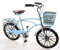 Fahrrad aus Metall 27 cm blau mit Korb Oldtimer Nostalgie Blech Modell Rad Velo