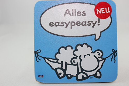 Sheepworld - 45468 - Untersetzer, Schaf, Alles easypeasy!, Kork, 9,5cm x 9,5cm