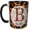 The Supreme Gift Company Personalised Leopard Print 10oz Ceramic Mug - Gifts for him and her - Black Inner
