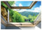 Forwall - Vlies Fototapete Fenster Aussicht Wandilussion Optik 416x254 cm - Fototapeten - Tapeten - für Wohnzimmer Schlafzimmer - Vliestapete Wandtapete Tapete 3D Effekt- inkl. Kleister