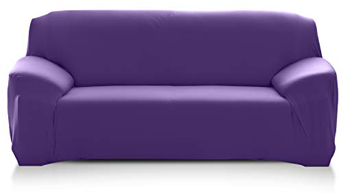 PETCUTE Sofabezüge Stretch Sofaschutz elastisch L-Form Sofa bezug ecksofa Sofabezug Sofaüberwürfe für L-Form Sofa Lila 2 Sitzer