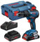 Bosch Professional 18V System Cordless Combi Drill GSB 18V-55 (incl. 2X GBA 4.0Ah Batteries, Charger 18V-40, L-BOXX 136)