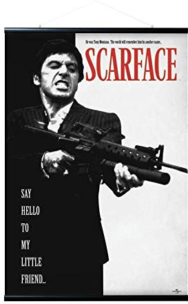 Erik Magnetische Posterleiste mit Poster - Scarface Say Hallo to my Little Frie - Poster mit Rahmen
