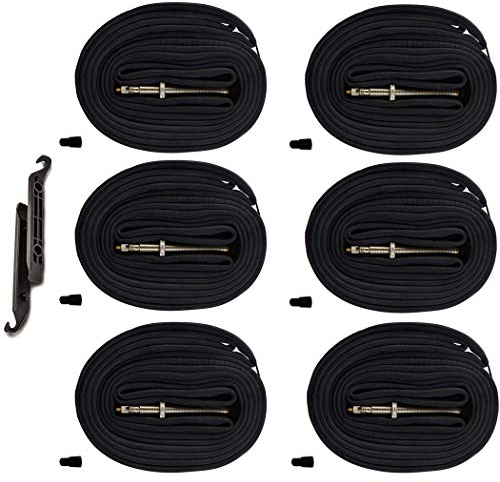 AR-PRO 28 700x20-25C Rennrad-schläuche Presta-Ventil 48 mm für Rennräder mit ReifengröÃŸe von 700c x 20, 23 und 25 (6 Schläuche mit 2 Reifenhebern)