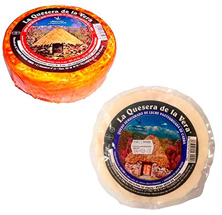 Lote Quesos Extremeños - 1 queso de Cabra semicurado con pimentón y 1 queso de Cabra semicurado al natural - La Quesera de la Vera
