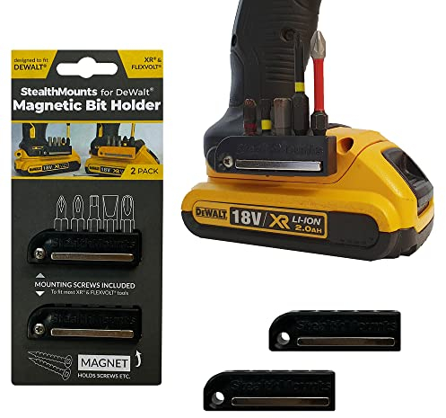 StealthMounts Magnetischer Bithalter für DeWalt (2 Stück) – Schwarz | Hergestellt in Großbritannien