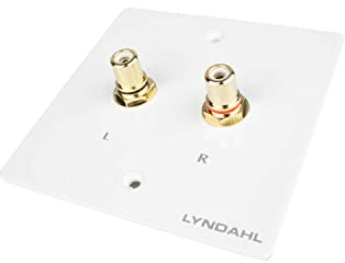 Lyndahl Lautsprecherblende Multimediablende für Lautsprecher, passend für Unterputzdose/Wandeinbaudose Wandanschlussblenden Surround System Weiß Cinch