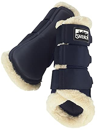 Eskadron Fauxfur Mesh Gamaschen Basic in Navy, Größe:L
