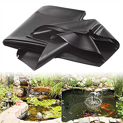 MENG Teichfolie Zuschnitt Gartenteichfolie 3 X 6m 4 X 7m Schwimmteich Folie Schwarz 0.2MM Fischteichfolie Für Wassergärten Brunnen Wasserfall