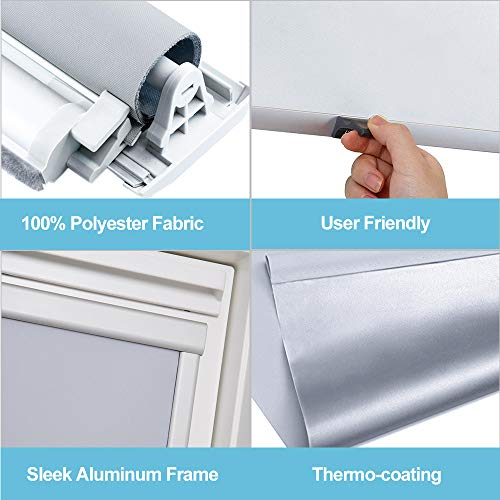 Compatibilité : Le Store occultant est Compatible avec Les Types de fenêtres avec la Taille suivante : S06. Couleur : Gris, Dimensions du Store : 97,3 x 94 cm.