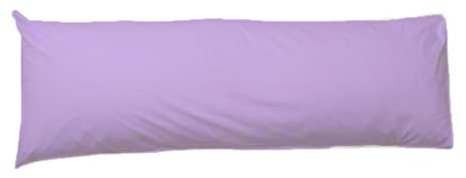 British Home Bedding Bolster Pillow Case Long Body Orthopaedic Support Maternity Pregnancy Pillow Case (Small Double 4ft 19 X 48, Lilac)