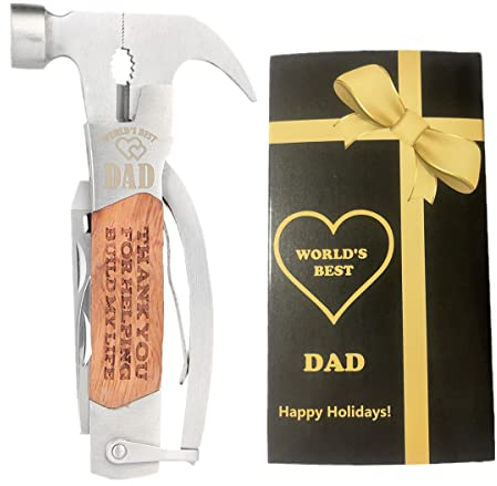 Father's Day Gifts from Daughter,Son and Kids, Birthday Gifts Ideas,Best Dad Ever Gifts,Hammer Multitool and Pliers Camping Gear Tools with Gift-Boxed