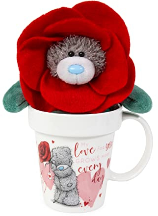 Me To You Plant Pot Mug and Rose Plush, Multicolor, 4 x 4 in