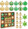 42 Stück Weihnachtskugeln Ornamente für Weihnachtsbaum, zarte Weihnachtsdekoration Kugeln Bastelset Bruchsicherer Kunststoff Weihnachtsschmuck Kugeln Set für Neujahr Urlaub Hochzeit Party (grün +