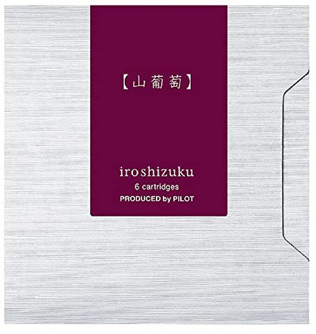 Pilot Iroshizuku Fountain Pen Ink Cartridges Yama-budo 6 Pieces IRF-6S-YB (Bordeaux Purple) with Kanji Love Sticker