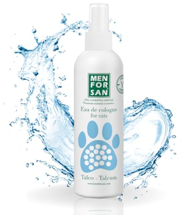 MENFORSAN Eau de Toilette Talc pour Chats 125ml, Procure Une Odeur très agréable, Effet déodorant